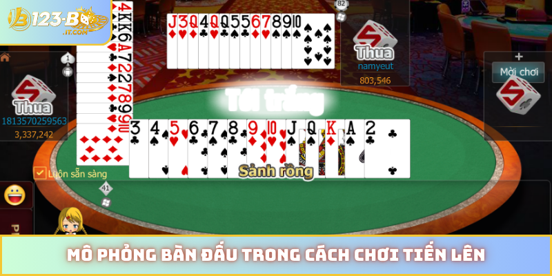 Mô phỏng bàn đấu trong cách chơi tiến lên